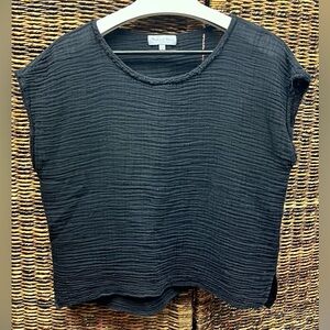 Micheal Stars- Gauze Black‎ Textured Shirt- Small